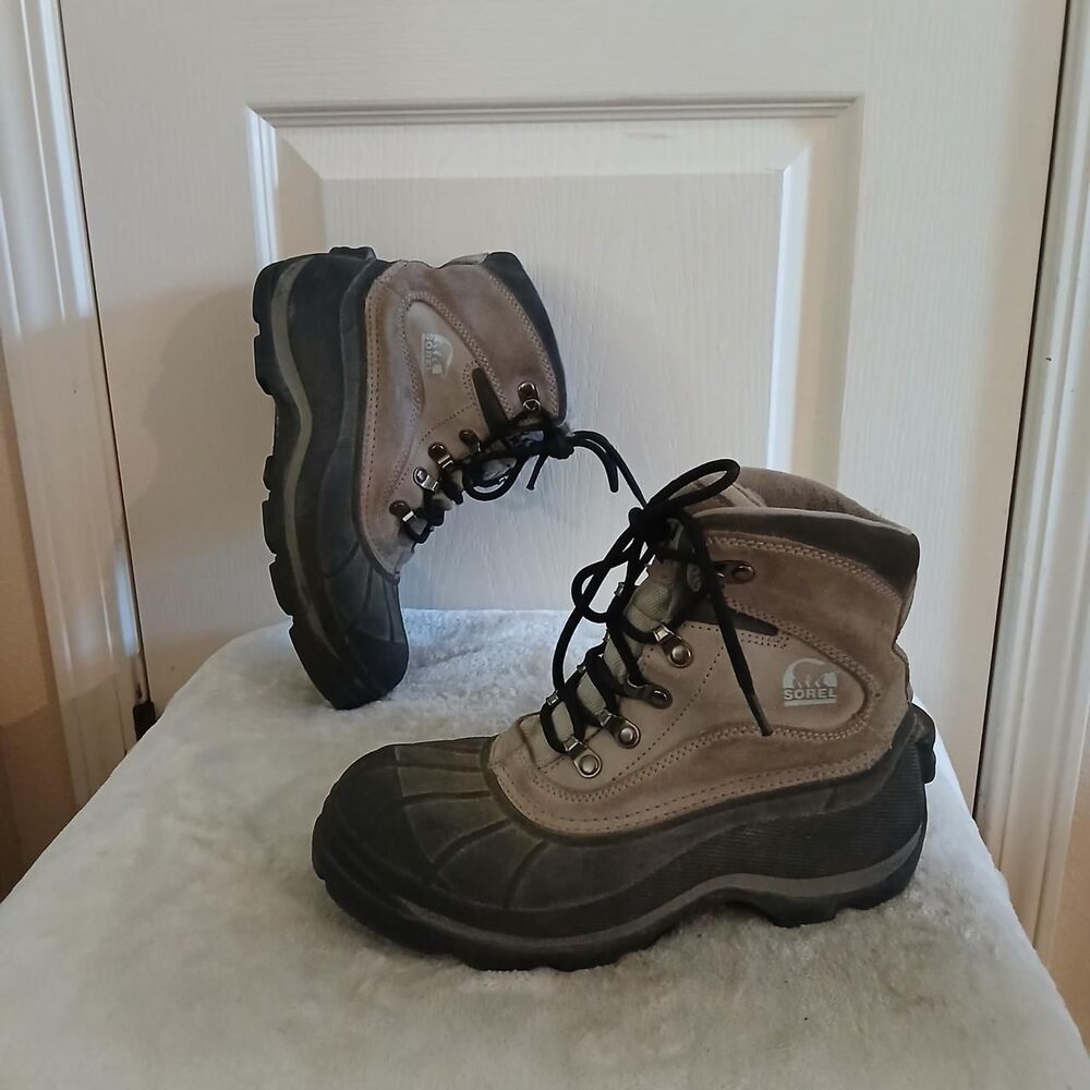Y2K Vintage Sorel Cold Mountain Thinsulate Waterproof Winter Boots Tan Black 7